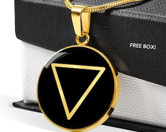 Water Element Necklace, Alchemy Necklace, Triangle Necklace, Water Symbol Necklace, Wicca Jewelry