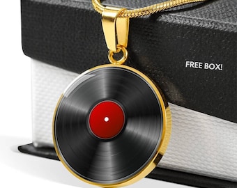 Personalized Vinyl Record Necklace, Vinyl Record Gift, Vinyl Jewelry, Musician Gift, Musician Necklace, Music Gift, Music Necklace