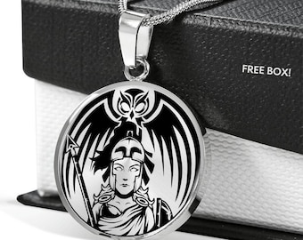 Athena Necklace, Athena pendant, Athena goddess, Goddess of wisdom, Goddess of war