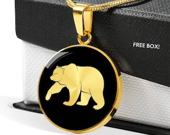 Bear necklace, Bear gift, Bear pendant,Bear jewelry, Bear charm