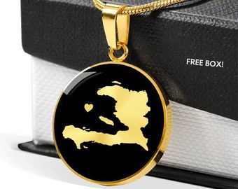 Personalized Haiti necklace, Haiti gift, Haiti pendant, Haiti jewelry, Haiti charm, Haiti Map, country necklace