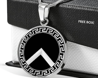 Lambda Shield Necklace, Spartan Shield, Spartan Necklace, Gift for Boyfriend, Gift for Son, Gift for Dad, Boyfriend gift