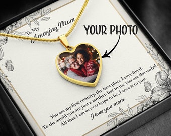 Personalized Mom Necklace, Mother's Day Gift from Daughter, Picture Necklace Custom Photo Necklace, Mothers Day Necklace, Mom Birthday Gift