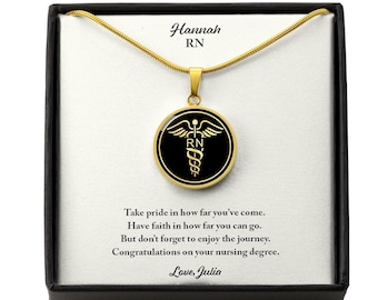 Personalized Nurse Graduation Gift For Her, Grad Necklace, Nurse Pinning Ceremony Gift, New Nurse Gift, Nursing School Graduate Gift
