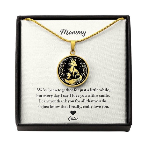 Personalized First Mothers Day Gift From Baby, First Time Mom Gift From husband, New Mom Gift Mother's Day Necklace, Mom & Baby Fox Necklace