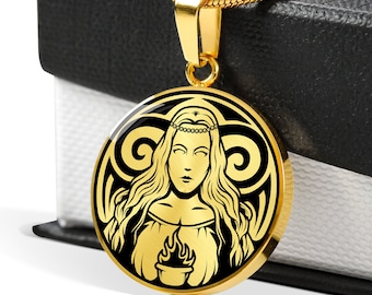Brigid Halskette, Brigid Halskette, Keltischer Schmuck, Hexenschmuck, Heiden Halskette, keltische Göttin, Herdgöttin