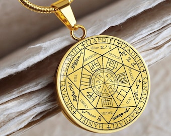 Siegel der 7 Erzengel Talisman,Alchemie Anhänger,Okkulter Schmuck,Solomon Kabbalah Amulett,Glücksbringer