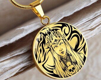 Hel necklace, Norse Goddess of Death, Hel pendant, Hela necklace, Hel Goddess,Viking jewelry,  Witch jewelry, Pagan Necklace