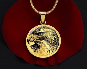 Personalized Red Tailed Hawk Necklace, Red Tailed Hawk Gift, Red Tailed Hawk Jewelry, Bird Of Prey Necklace, Bird Of Prey Gift