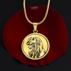 Personalized Afghan Hound Necklace, Afghan Hound Gift, Dog Mom Gift, Dog Memorial Gift, Golden Retriever Jewelry, Dog Remembrance Gift