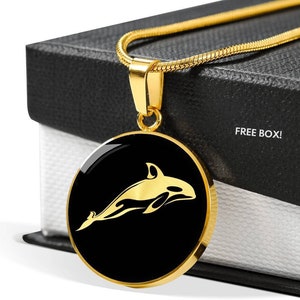 Orca necklace, Orca gift, Orca pendant, Orca  jewelry, Orca charm, killer whale necklace