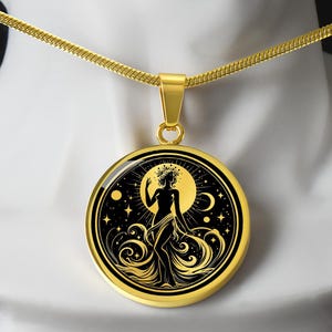 Personalisierte Nyx-Halskette, Nyx-Anhänger, antike Göttin der Nacht, Geschenk der griechischen Mythologie, Nyx-Schmuck, heidnischer Schmuck, Wicca-Anhänger