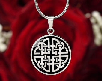 Pendentif en argent avec noeud celtique, quadruple-6477