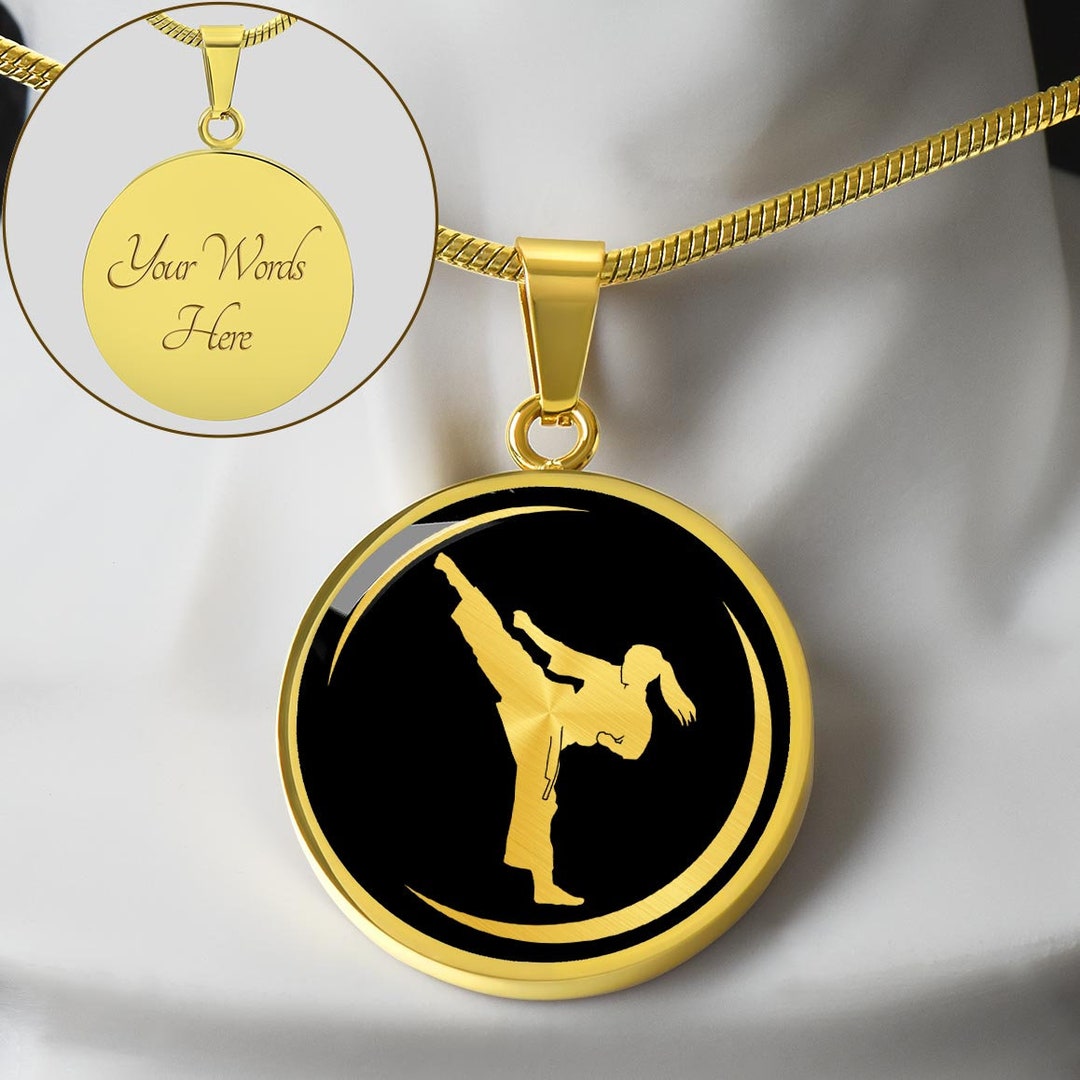 Personalized Karate Necklace Karate Gift for Girls, Karate Jewelry