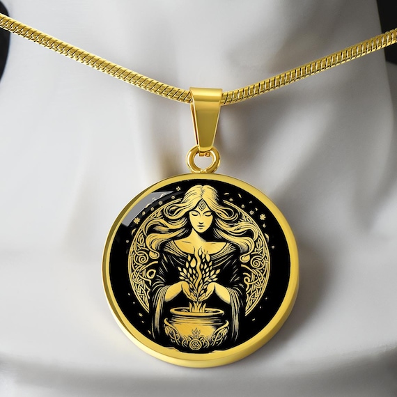 Personalized Ceridwen Necklace, Cerridwen Pendant, Celtic Mythology Gift, Goddess of Wisdom & Inspiration, Ceridwen Jewelry, Witch Goddess