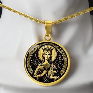 Saint Adelaide Necklace, St Adelaide of Burgundy Patron Saint of Brides, and Widows, Baptism Gift, Confirmation Gift, First Communion Gift
