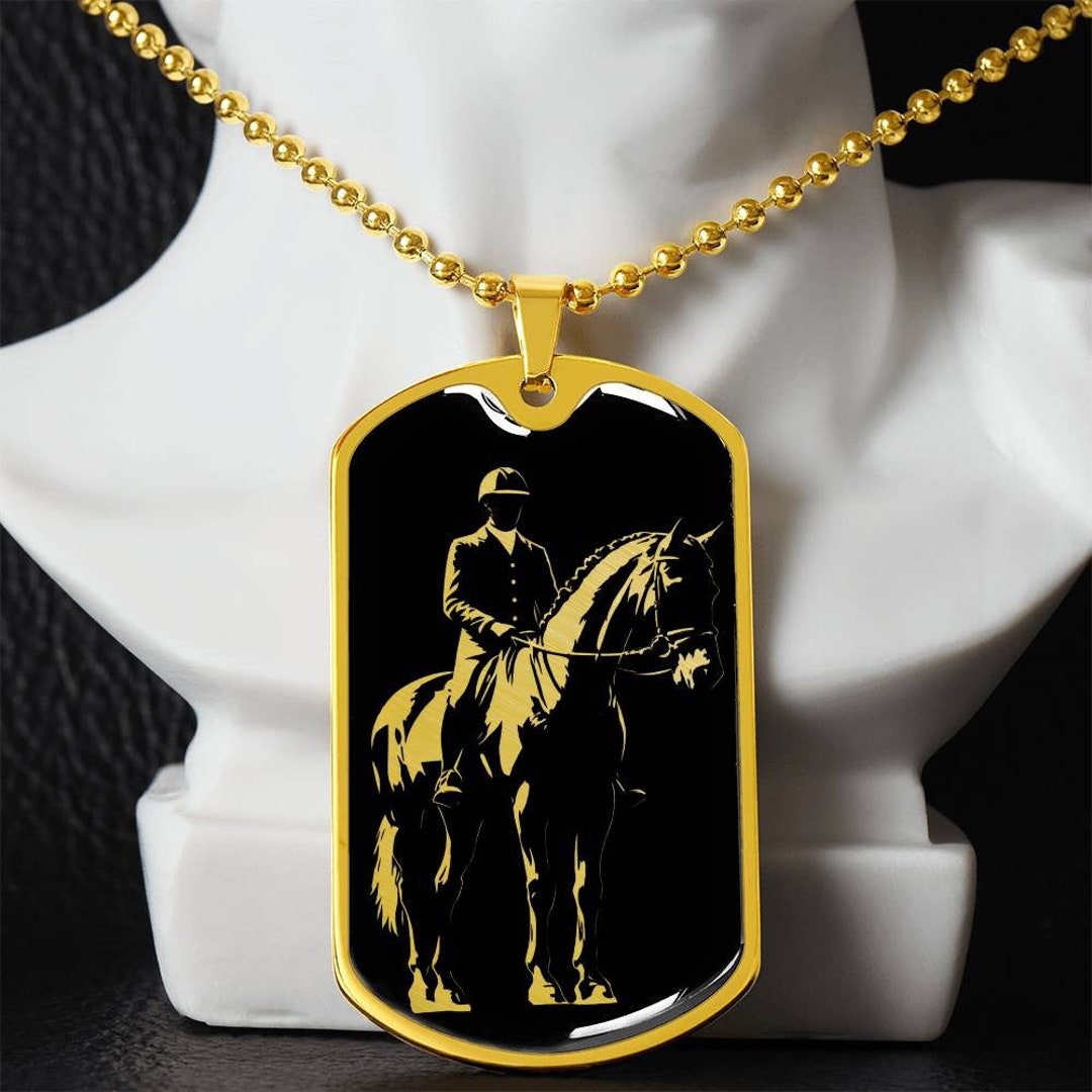 Personalized Equestrian Necklace, Equestrian Gift for Men, Horse Back ...