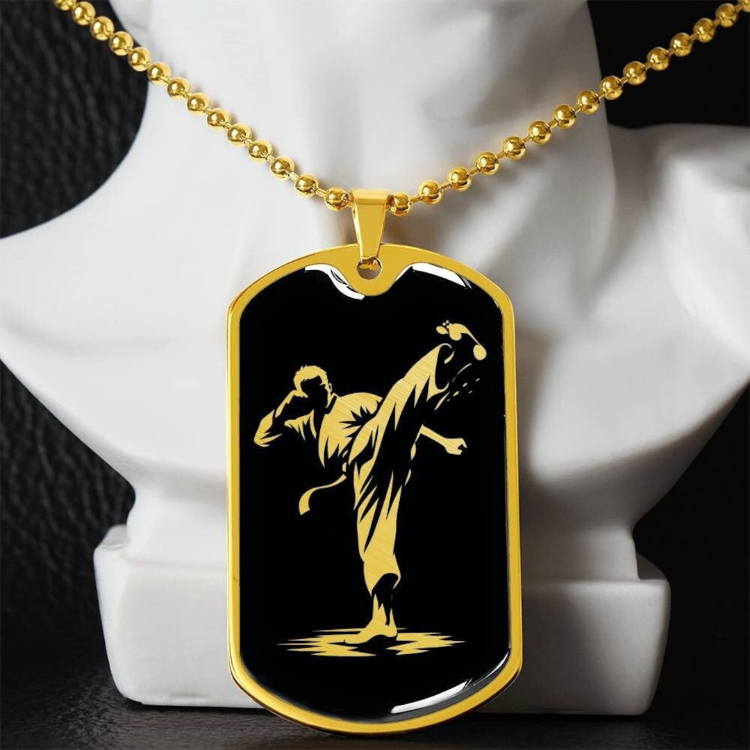 Personalized Karate Necklace, Karate Gift for Men, Karate Pendant
