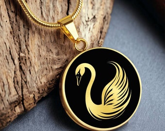 Personalized Swan Necklace, Swan Gift, Swan Pendant, Birdwatching Gift, Bird Lover Gift, Nature Necklace Gift for Her