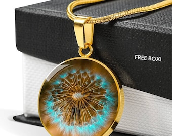 Dandelion Necklace, Dandelion Pendant, Dandelion Jewelry, Wish Necklace, gift for women, gift for her, Birthday gift for her