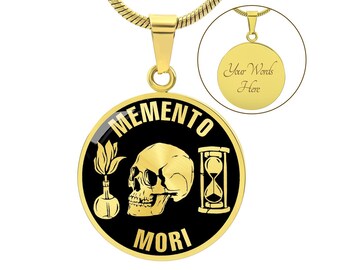 Personalisierte Memento Mori Halskette, Memento Mori Anhänger, Stoiker Zitat Anhänger, Stoizismus Anhänger, Philosophie Anhänger, Stoisches Geschenk
