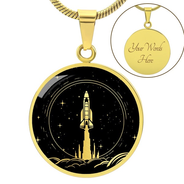 Personalized Rocket Necklace, Rocket Jewelry, Rocket Gift, Rocket Pendant, Space Themed Gift, Astronomy gifts, Space Gifts, Rocket Ship