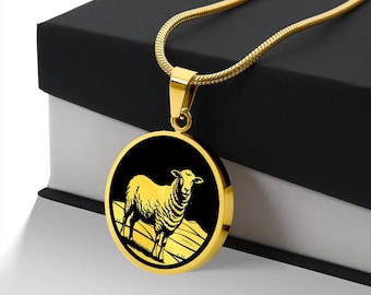 Personalized Sheep Necklace, Sheep Gift, Sheep Jewelry, Sheep Pendant, Sheep Charm, Sheep Memorial Gift, Farm Animal Lover Gift, Farmer Gift