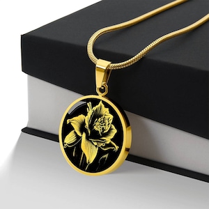 Gepersonaliseerde amaryllisketting, amarylliscadeau voor vrouwen, amaryllishanger, bloemenketting, amaryllissieraden, botanische sieraden