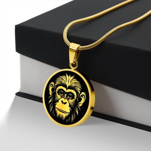 Personalized Monkey Necklace, Monkey Gift, Monkey Pendant, Monkey Jewelry, Birthday Gift For Daughter, Nature Necklace Gift for Her