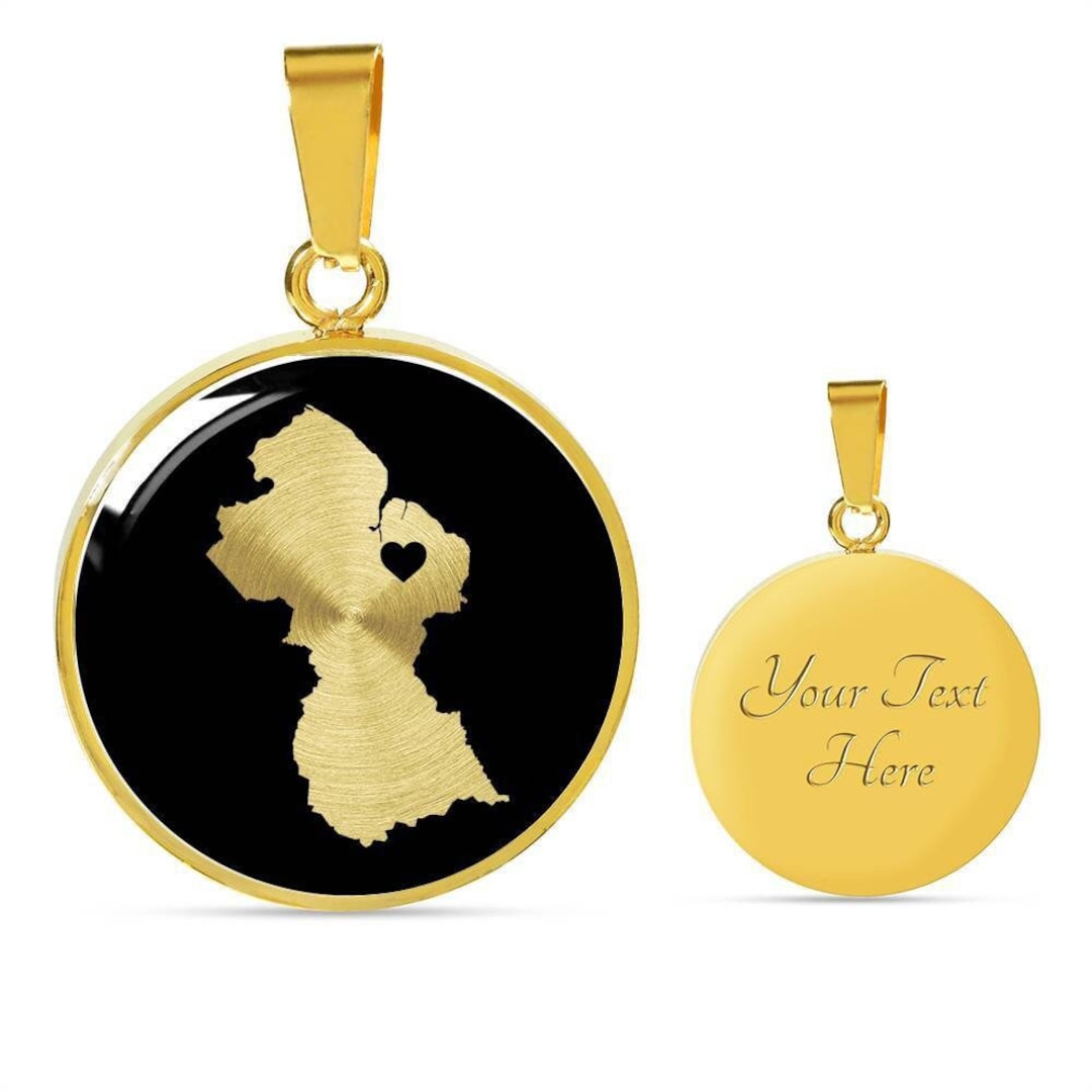 Personalized Guyana Necklace, Guyana Gift, Guyana Pendant, Guyana