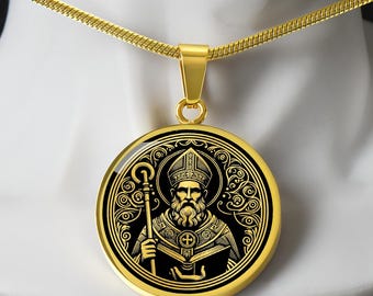 Saint Augustine Necklace, St Augustine of Hippo Patron St of Brewers, Printers, Theologians, Communion Gift, Baptism Gift, Confirmation Gift