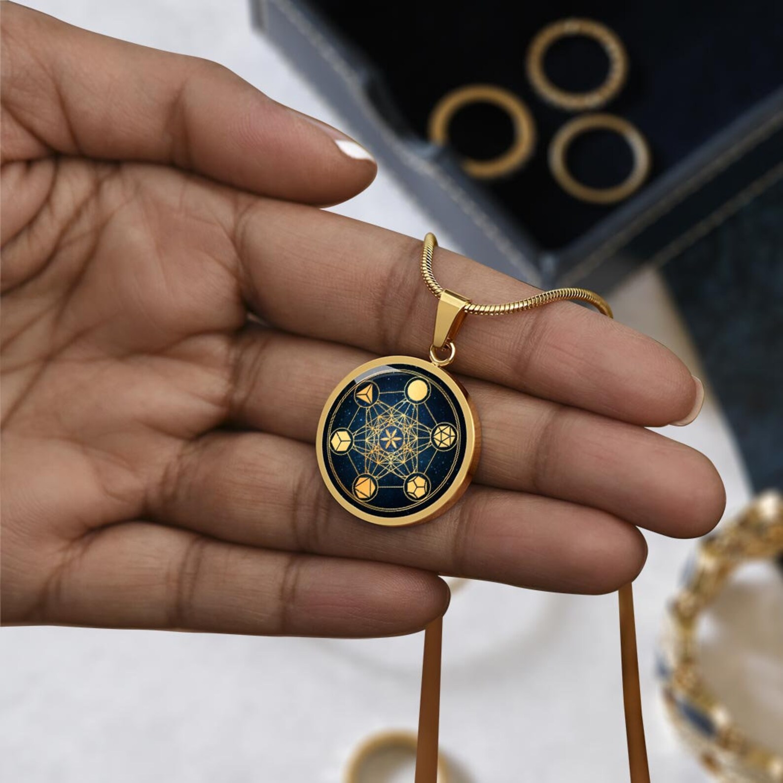 Metatrons Cube Sacred Geometry Pendant, Flower of Life Jewelry, Seed of ...