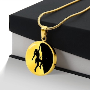 Personalized Rock Climbing Necklace | Rock Climbing Gifts For Women, Rock Climber Gift For Her, Mountain Climbing Gift, Bouldering Gifts