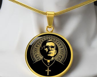 Saint Oscar Romero Necklace, St Oscar Romero Patron of Persecuted Christians, Communion Gift, Baptism Gift, Confirmation Gift
