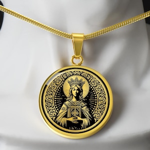 Saint Margaret of Scotland Necklace, Saint Margaret Pendant, Patron Saint of Falsely Accused, Baptism Gift, Confirmation Gift