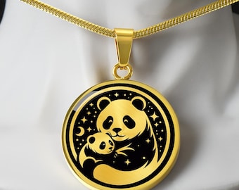 Collana Panda In Argento Sterling 925, Ciondolo Cuore Mamma, Regalo Per Donne E Ragazze