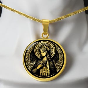 Saint Emma Necklace, St Emma of Gurk Patron Saint of Childbirth, Hangovers & Eye Diseases, Baptism Gift, Confirmation Gift, Communion Gift