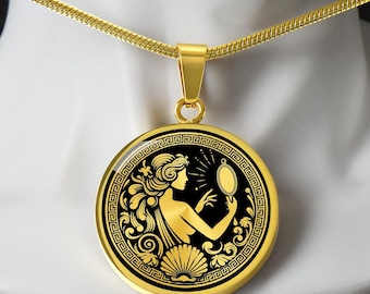 Personalized Aphrodite Necklace, Aphrodite Pendant, Goddess of Love, Greek Mythology Gift, Aphrodite Jewelry, Pagan Jewelry, Wicca Charm