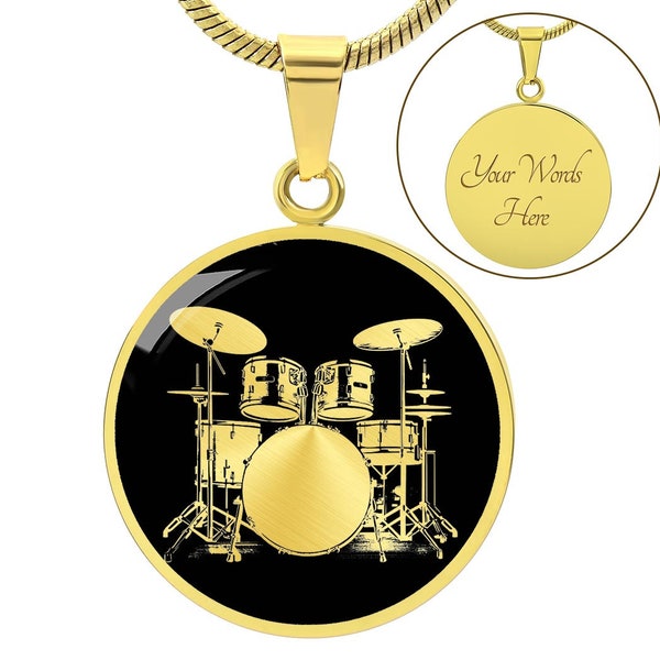 Personalisierte Drum Set Halskette, Drums Geschenke, Jazz Halskette, Schlagzeuger Geschenk, Musiker Geschenk, Musiklehrer Geschenk, Drum Anhänger, Rocker Halskette