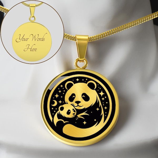 Mother & Baby Panda Necklace, Mother's Day Gift, Panda Gift, Panda Pendant, Birthday Gift For Daughter, Christmas Gift For New Mom Necklace