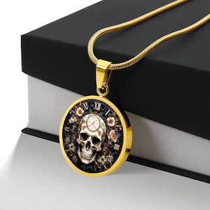 Personalized Memento Mori Necklace, Memento Mori Pendant, Stoic Necklace, Stoic Jewelry, Philosophy Pendant ,Stoic Gift, Skull Necklace