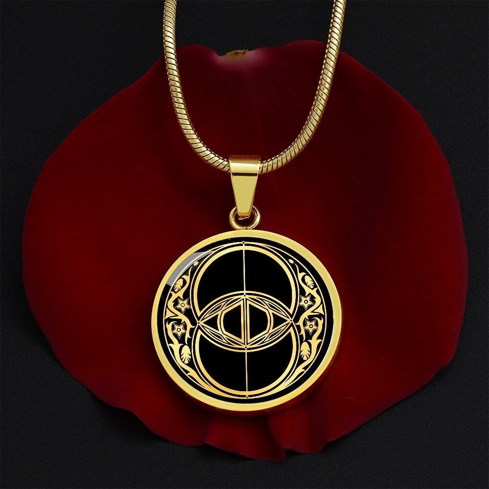 Personalized Vesica Pisces Necklace, Mandorla Pendant, Chalice Well, Sacred Geometry