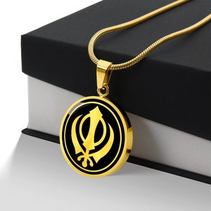 Personalized Khanda Necklace, Sikhism Symbol, Protection Necklace, Lucky Charm Gift, Khanda Gift, Sikh Khanda Pendant, Sikh Jewelry