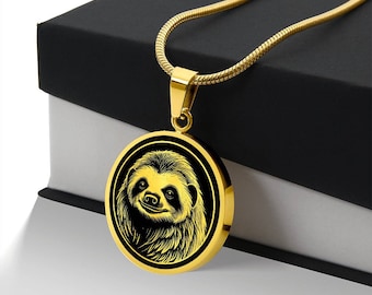 Personalisierte Faultier Halskette, Faultier Geschenk, Faultier Anhänger, Faultier Schmuck, Geburtstagsgeschenk für Tochter, Natur Halskette Geschenk