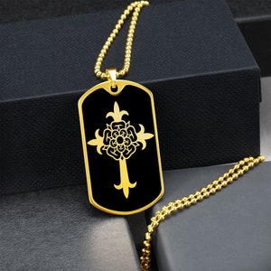Rosicrucian Cross Necklace, Rose Floral Cross, Christian Cross Pendant Gift For Him, Rosae Crucis Amorc Jewelry, Spiritual Necklace,