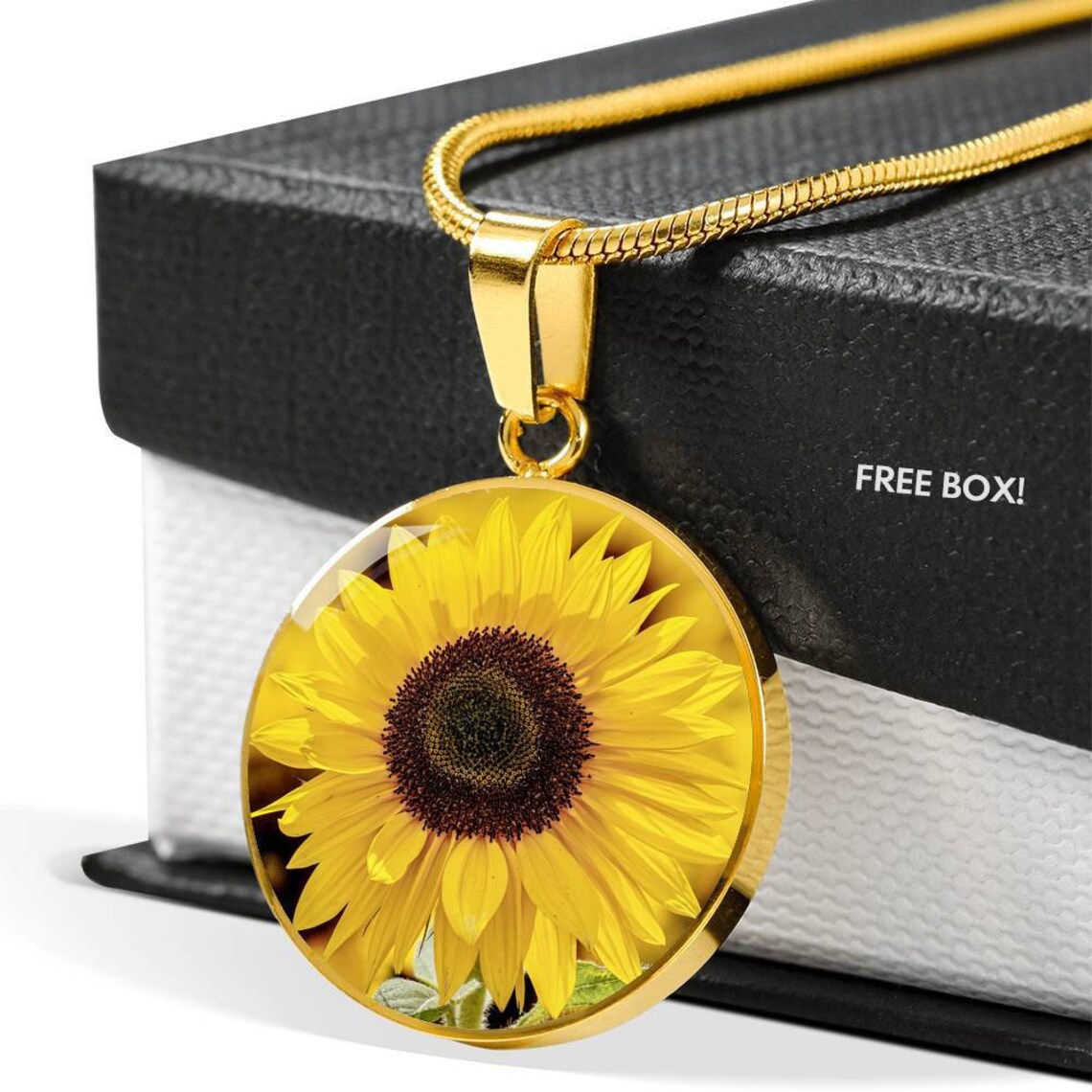 Sunflower Necklace Sunflower Gift Sunflower Pendant Etsy