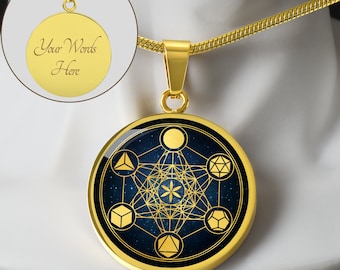 Metatrons Cube Sacred Geometry Pendant, Flower of Life Jewelry, Seed of Life Festival Accessories, Mandala Necklace