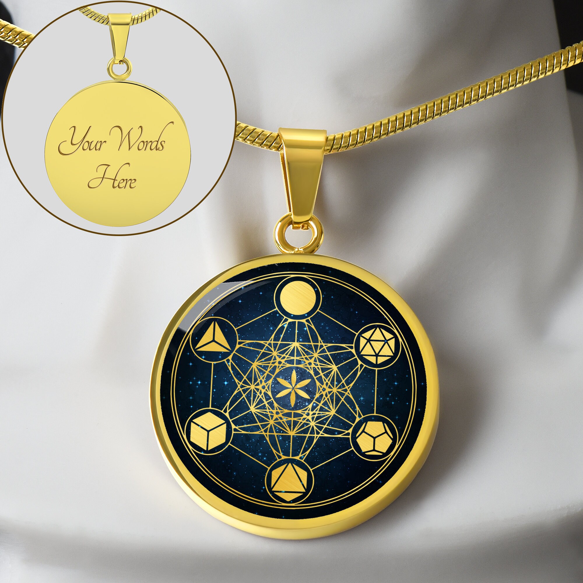 Metatrons Cube Sacred Geometry Pendant, Flower of Life Jewelry, Seed of ...