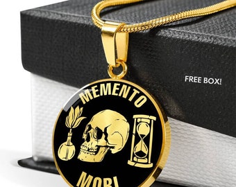 Personalized Memento Mori Necklace, Stoic Pendant, Stoicism Jewelry, Marcus Aurelius Stoic Quotes, Philosophy Pendant, Stoic Gift