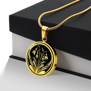 Personalized Snowdrop Necklace, Snowdrop Gift For Women, January Birth Flower, Snowdrop Pendant December Birthday Gift, Birth Flower Pendant